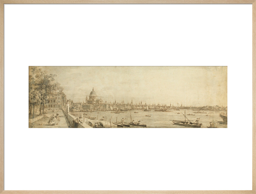 Canaletto, View from Somerset Gardens Looking towards London Bridge (art print, extra large, natural)