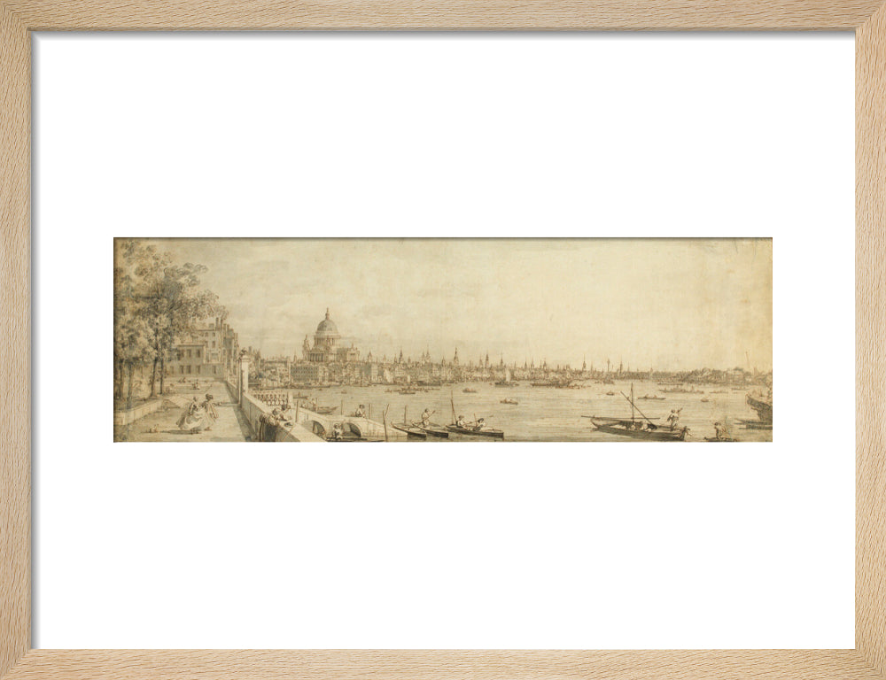 Canaletto, View from Somerset Gardens Looking towards London Bridge (art print, small, natural)