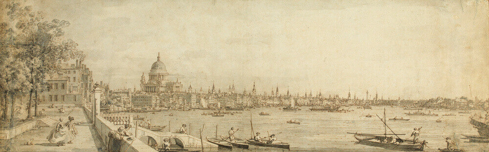 Canaletto, View from Somerset Gardens Looking towards London Bridge