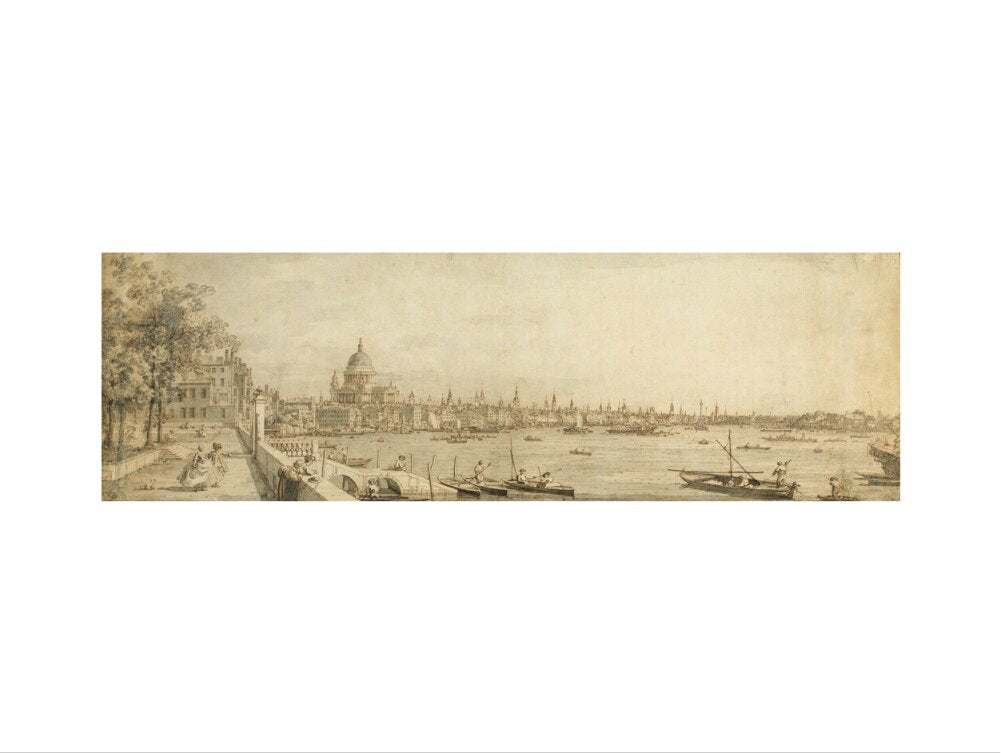 Canaletto, View from Somerset Gardens Looking towards London Bridge (art print, medium, unframed)