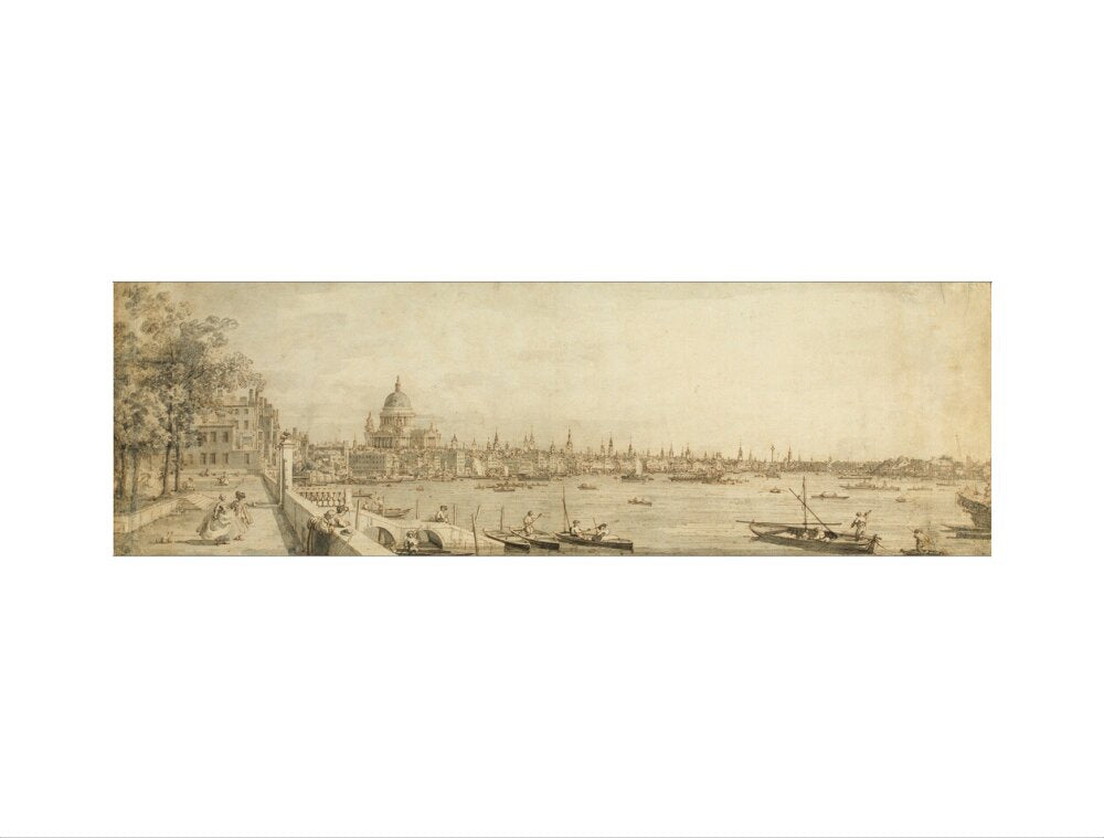 Canaletto, View from Somerset Gardens Looking towards London Bridge (art print, large, unframed)
