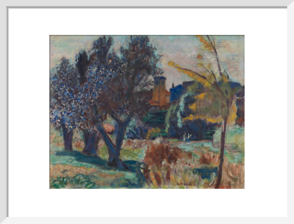 Pierre Bonnard, Landscape with Olive Trees and a Chapel (art print, medium, white)