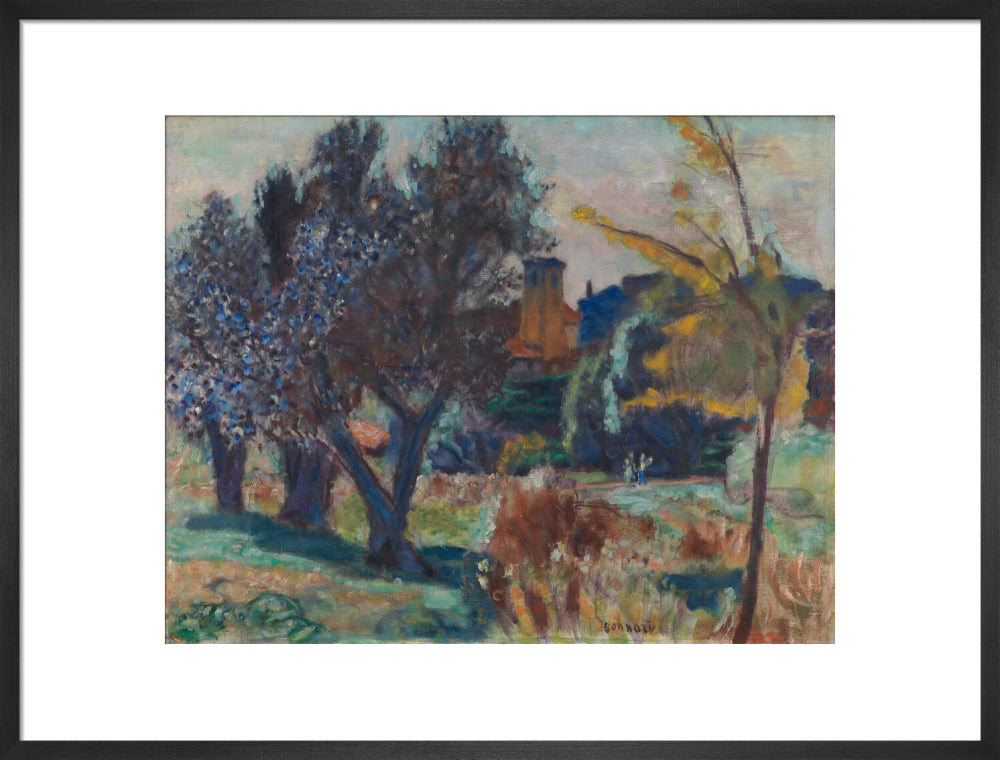 Pierre Bonnard, Landscape with Olive Trees and a Chapel (art print, large, black)