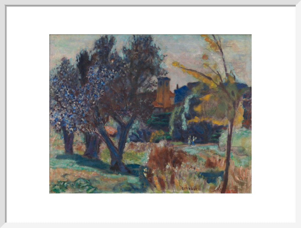 Pierre Bonnard, Landscape with Olive Trees and a Chapel (art print, large, white)