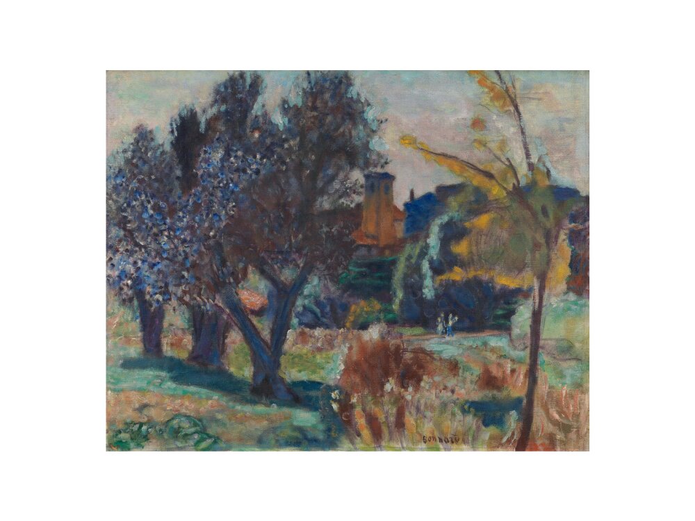 Landscape with Olive Trees and a Chapel (art print, large, unframed)