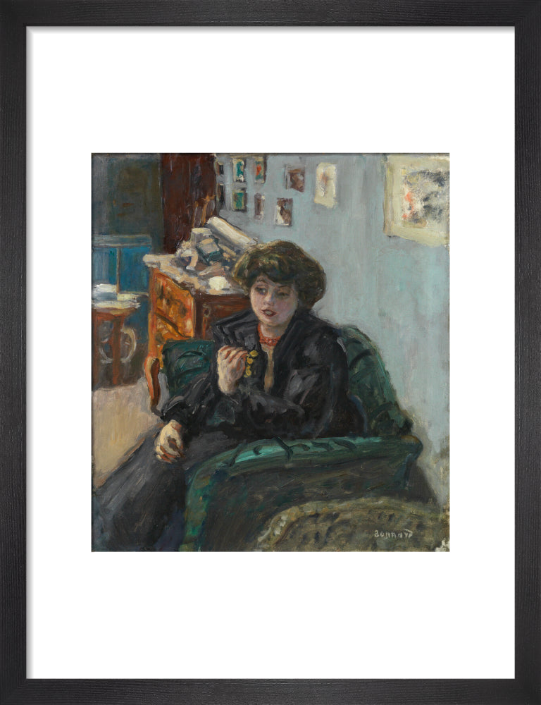 Pierre Bonnard, Young Woman in an Interior (art print, small, black)