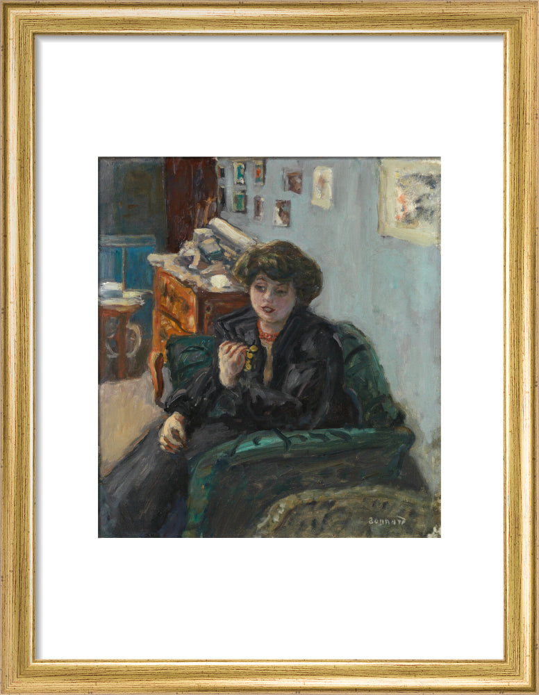 Pierre Bonnard, Young Woman in an Interior (art print, small, gold)