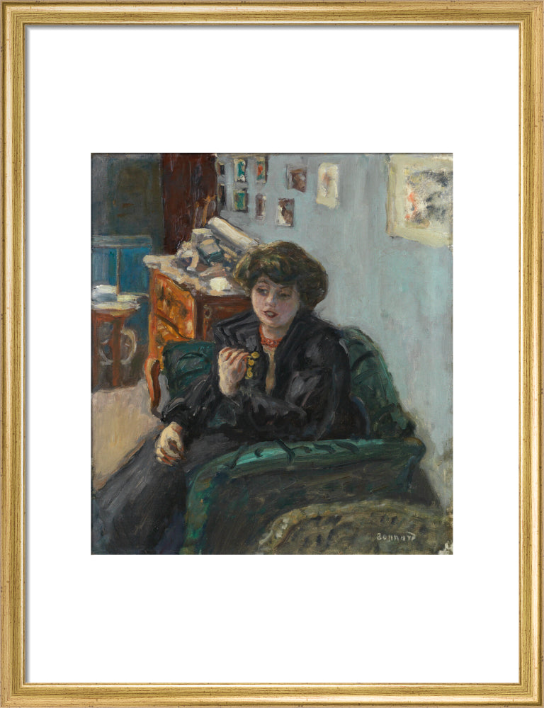 Pierre Bonnard, Young Woman in an Interior (art print, medium, gold)