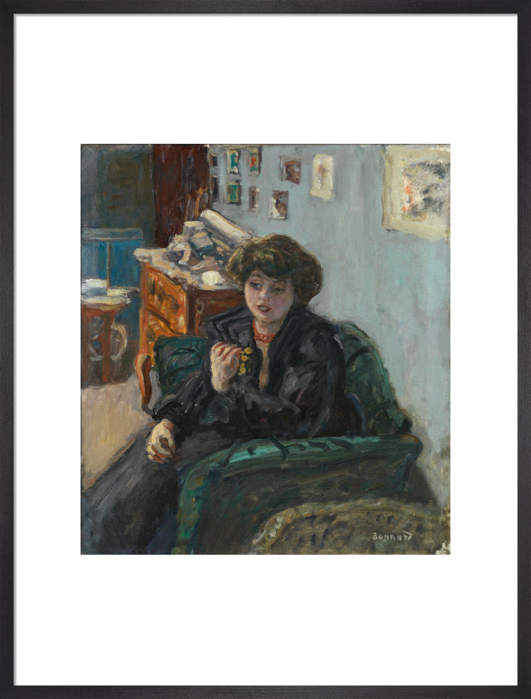 Pierre Bonnard, Young Woman in an Interior (art print, large, black)