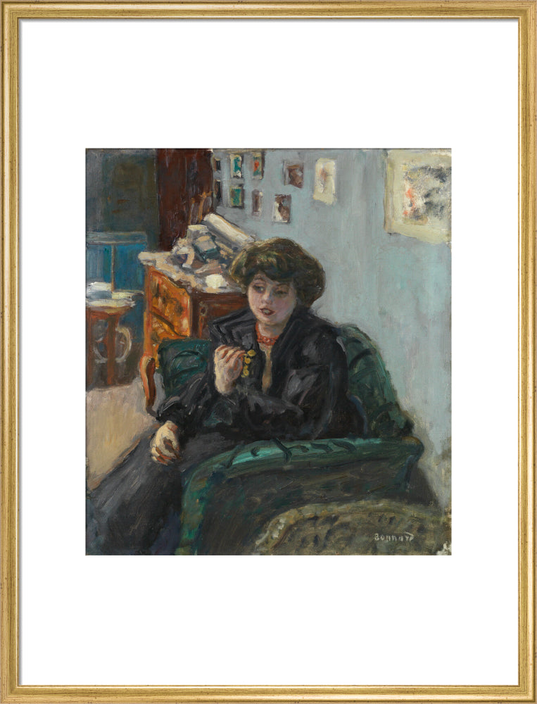 Pierre Bonnard, Young Woman in an Interior (art print, large, gold)
