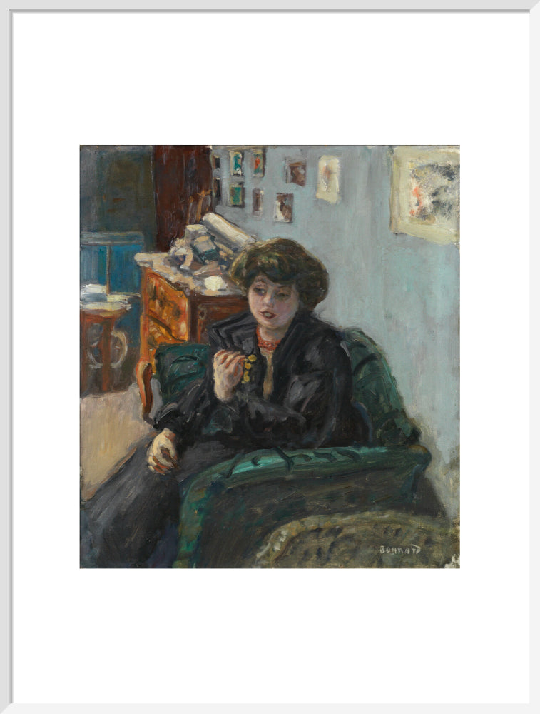 Pierre Bonnard, Young Woman in an Interior (art print, extra large, white)