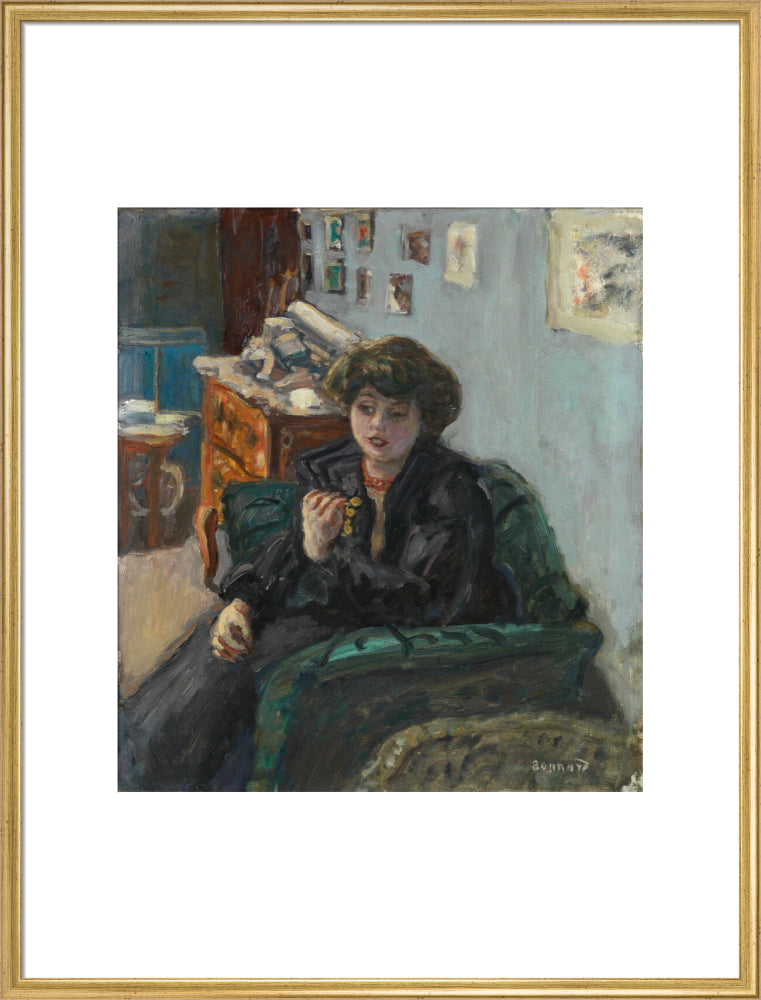 Pierre Bonnard, Young Woman in an Interior (art print, extra large, gold)
