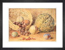 Load image into Gallery viewer, William Henry Hunt, Basket with melon, peaches, grapes and plums
