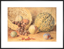 Load image into Gallery viewer, William Henry Hunt, Basket with melon, peaches, grapes and plums
