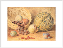Load image into Gallery viewer, William Henry Hunt, Basket with melon, peaches, grapes and plums
