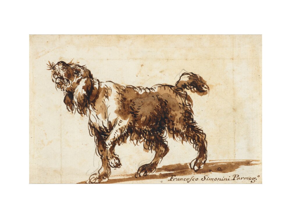 Dog Howling (art print, small, unframed)