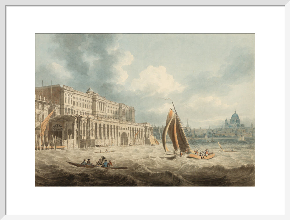 Somerset House from the Thames (art print, large, white)