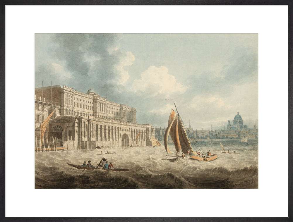 Somerset House from the Thames (art print, extra large, black)