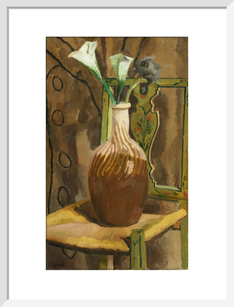 Arum Lilies and Iris (art print, medium, white)