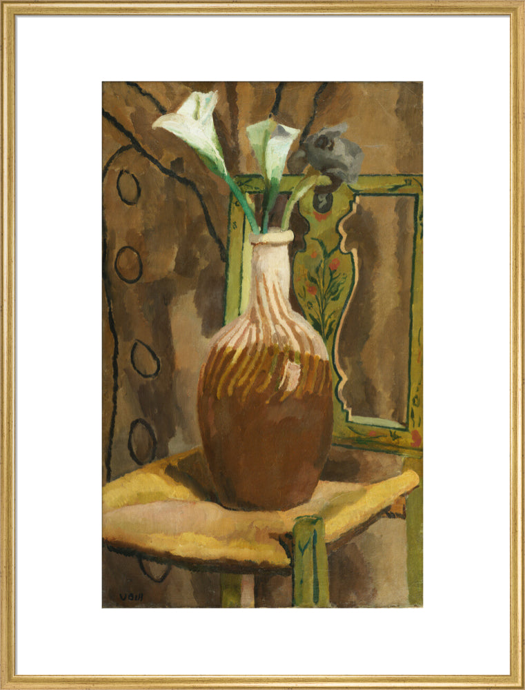 Arum Lilies and Iris (art print, extra large, gold)