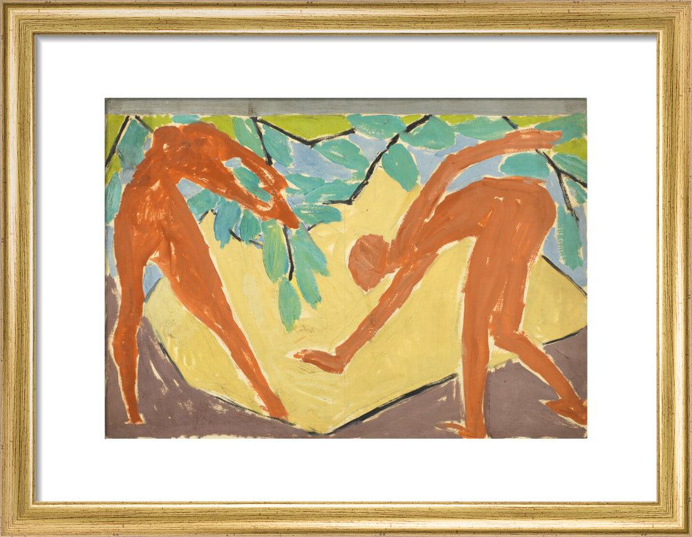 Design for a folding screen - Adam and Eve (art print, small, gold)
