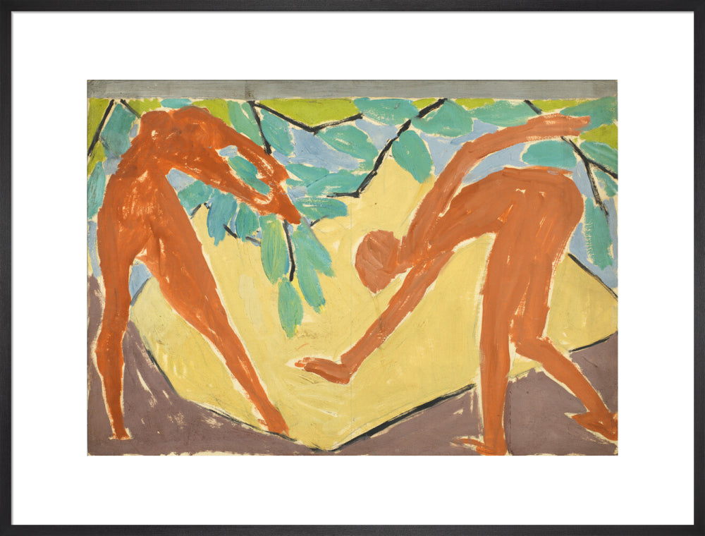 Design for a folding screen - Adam and Eve (art print, extra large, black)