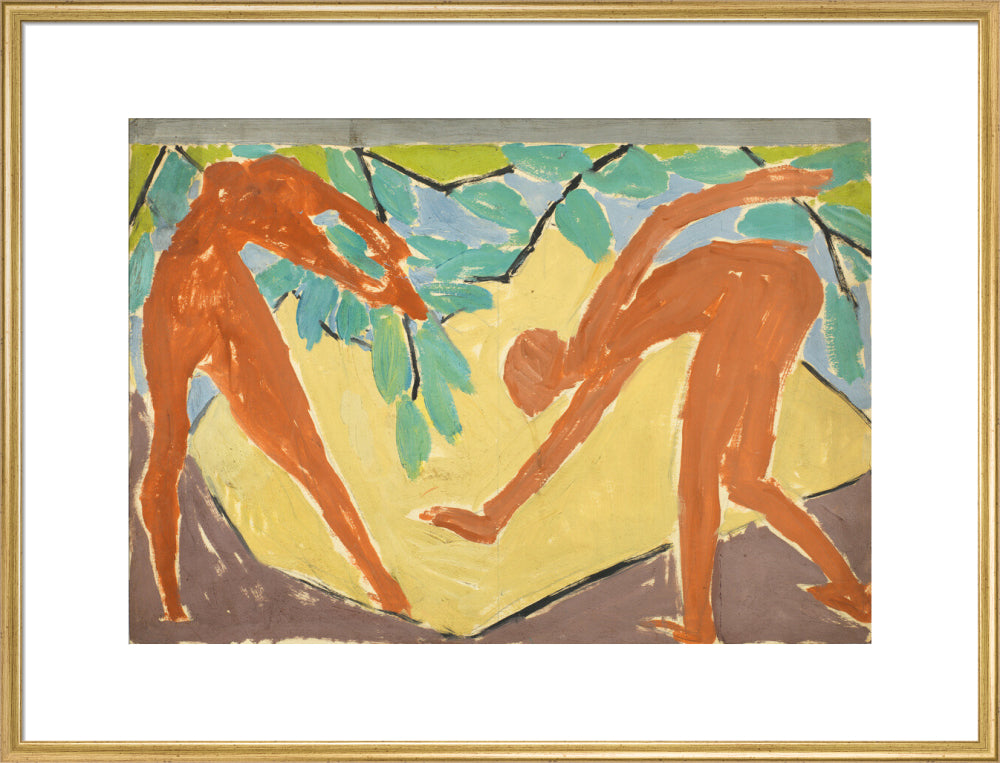 Design for a folding screen - Adam and Eve (art print, extra large, gold)