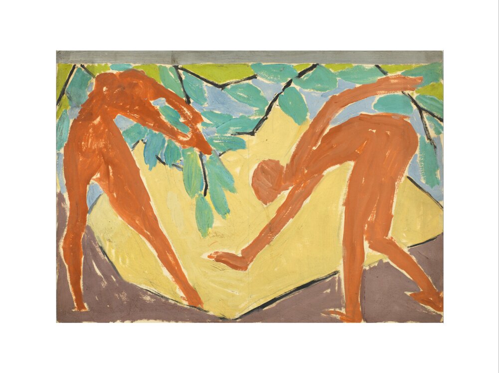Design for a folding screen - Adam and Eve (art print, extra large, unframed)