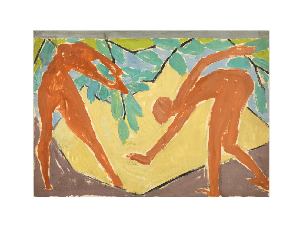 Design for a folding screen - Adam and Eve (art print, large, unframed)