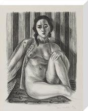 Load image into Gallery viewer, Seated nude woman, with tulle blouse
