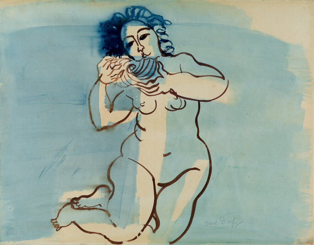 Nude woman with shell