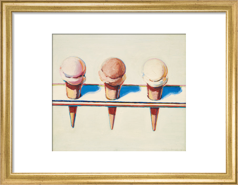 Three Cones (art print, small, gold)