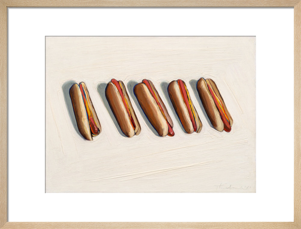Five Hot Dogs (art print, medium, natural)