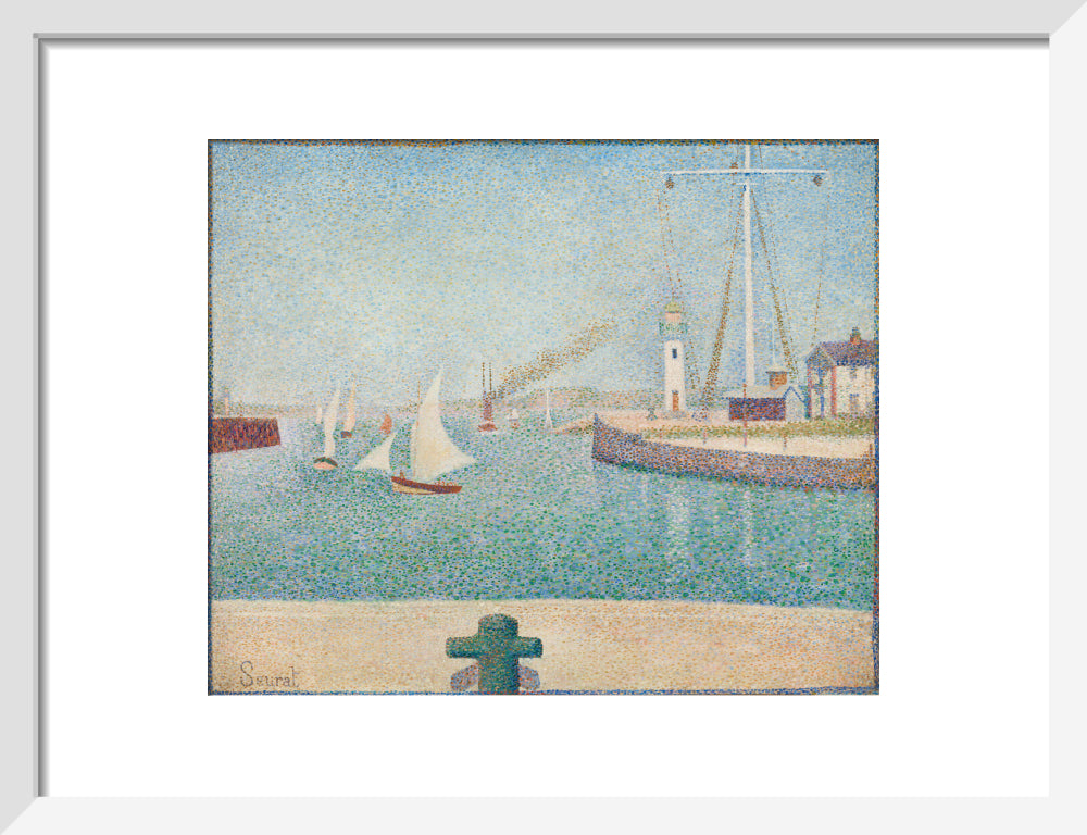 Entrance of the Port of Honfleur (art print, small, white)