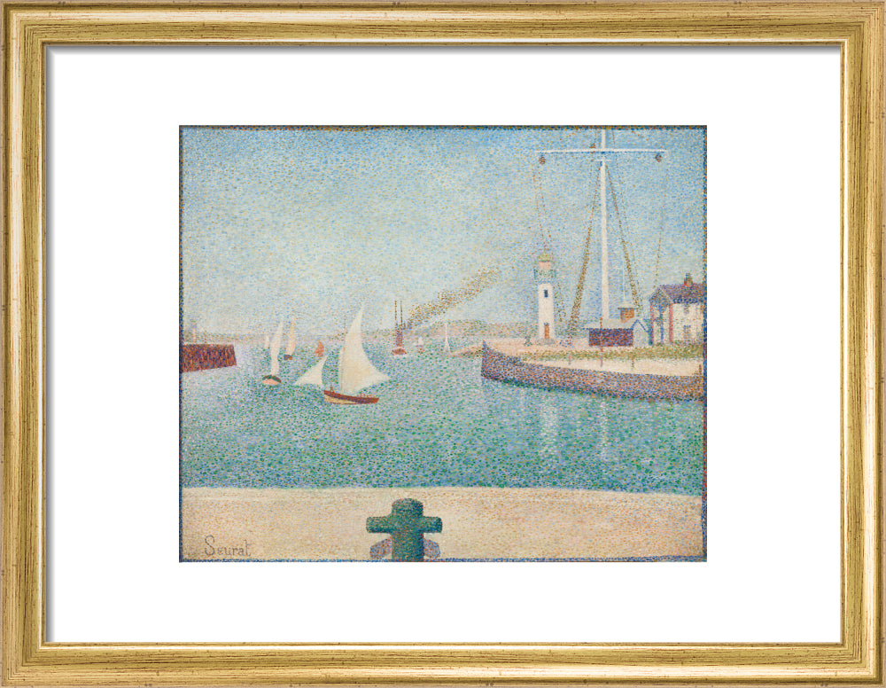 Entrance of the Port of Honfleur (art print, small, gold)