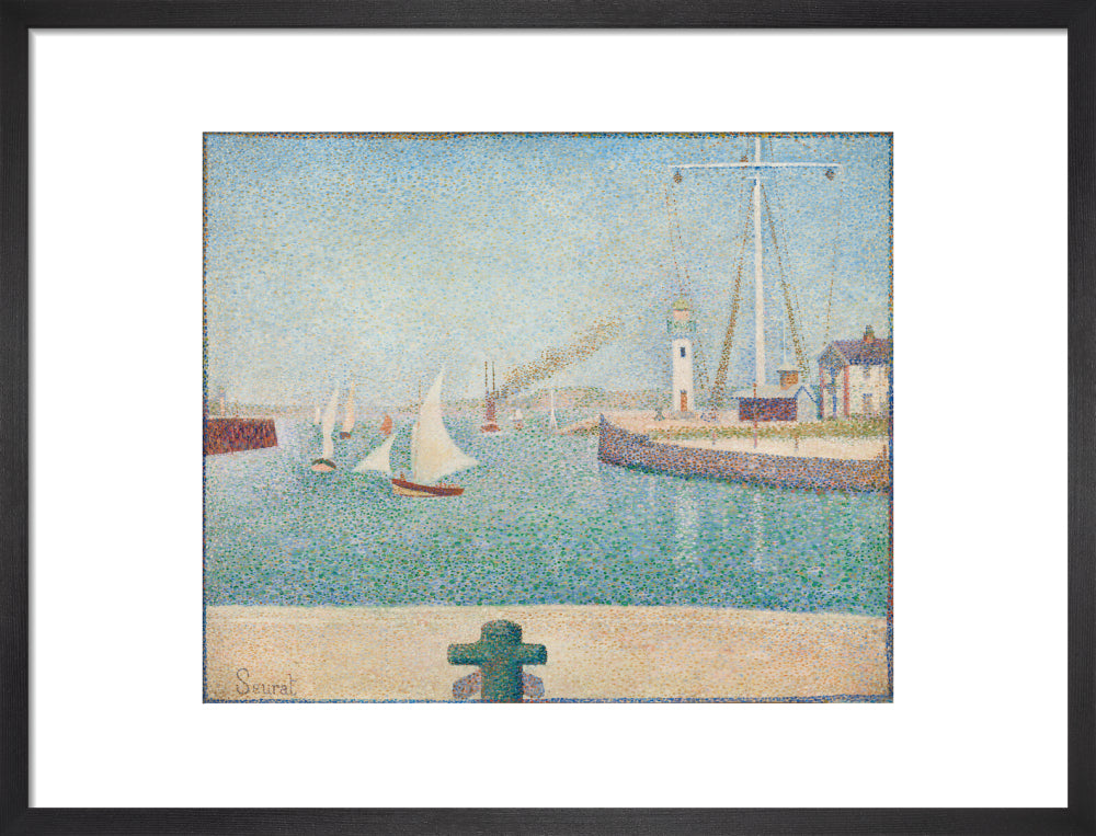 Entrance of the Port of Honfleur (art print, medium, black)