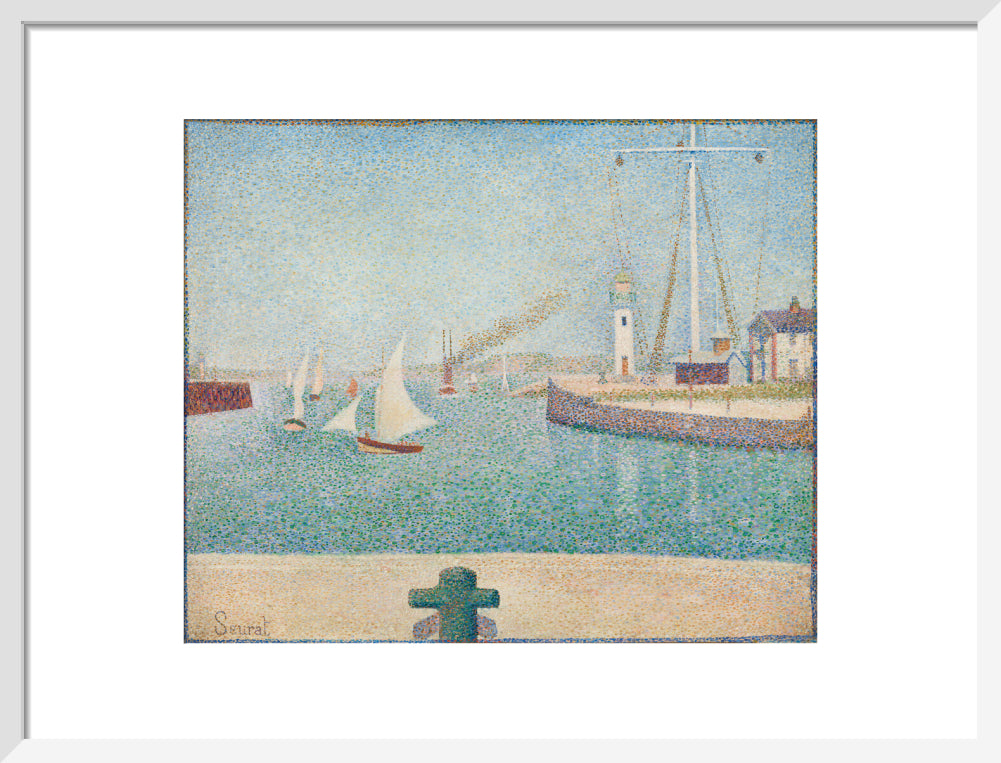 Entrance of the Port of Honfleur (art print, medium, white)
