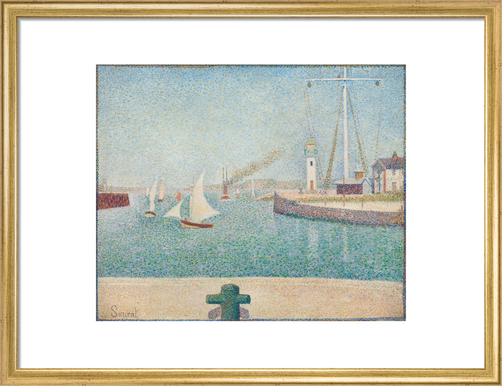 Entrance of the Port of Honfleur (art print, medium, gold)