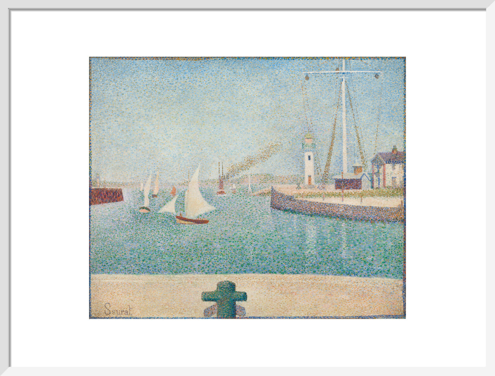 Entrance of the Port of Honfleur (art print, large, white)