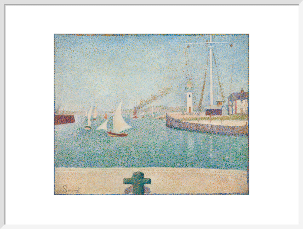 Entrance of the Port of Honfleur (art print, extra large, white)