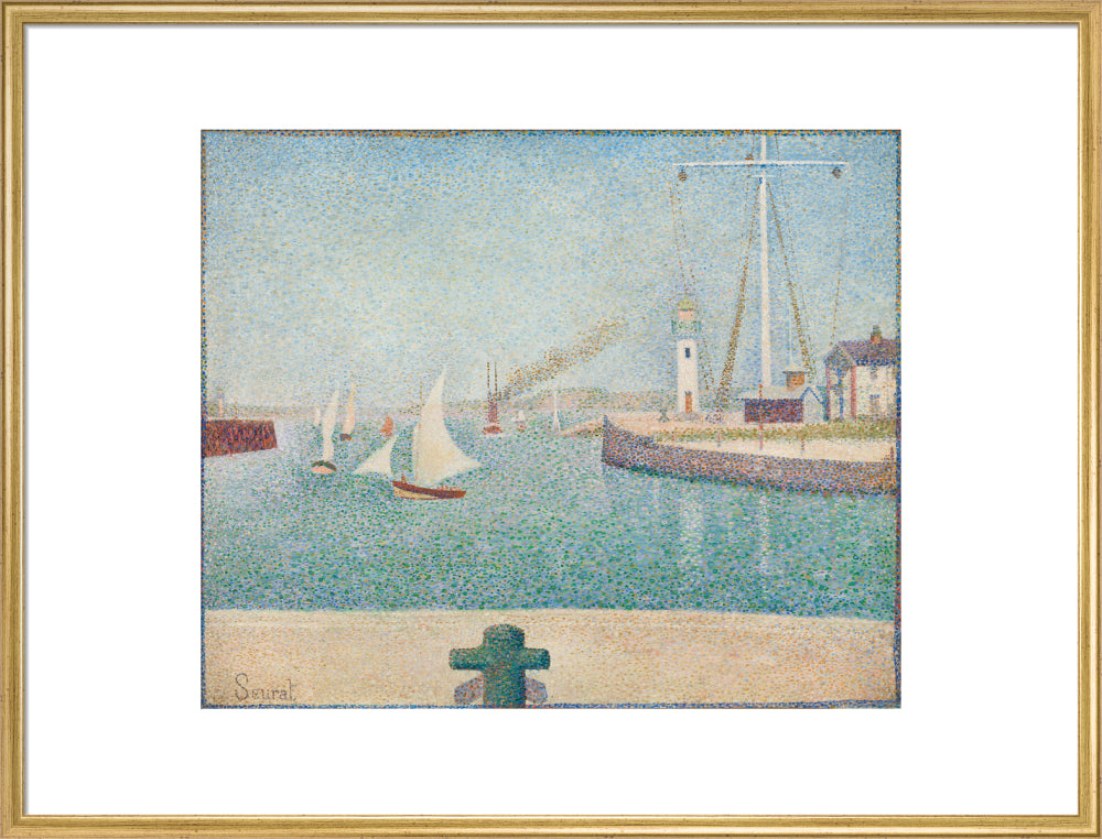 Entrance of the Port of Honfleur (art print, extra large, gold)