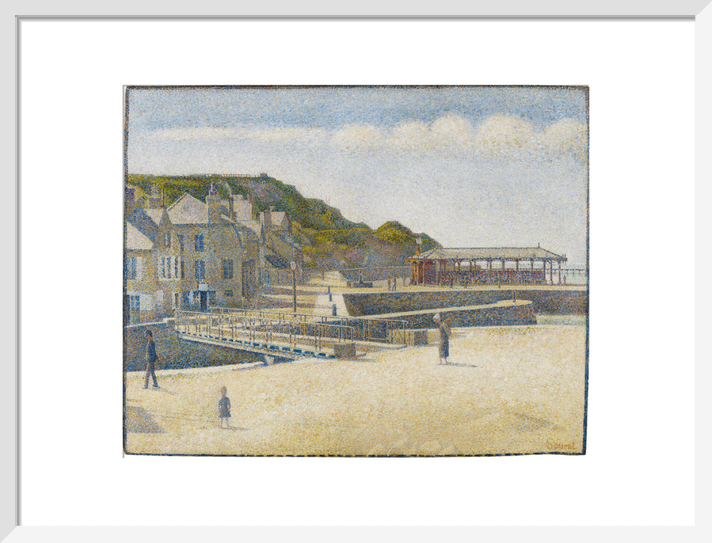 Port-en-Bessin - The Bridge and the Quays (art print, medium, white)