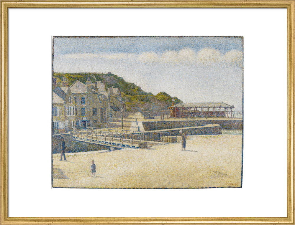 Port-en-Bessin - The Bridge and the Quays (art print, large, gold)