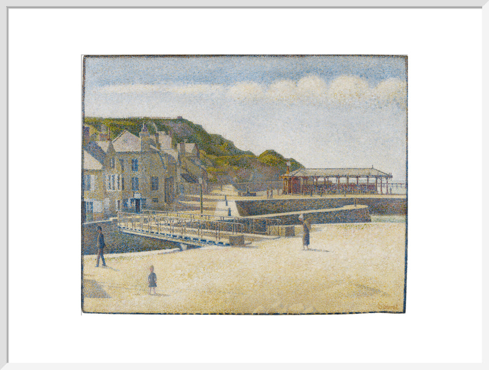 Port-en-Bessin - The Bridge and the Quays (art print, extra large, white)