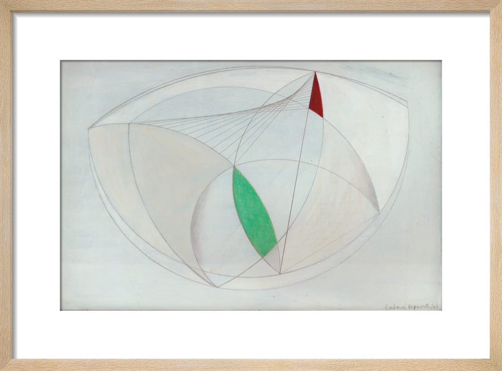 Curved Forms with Green (art print, small, natural)