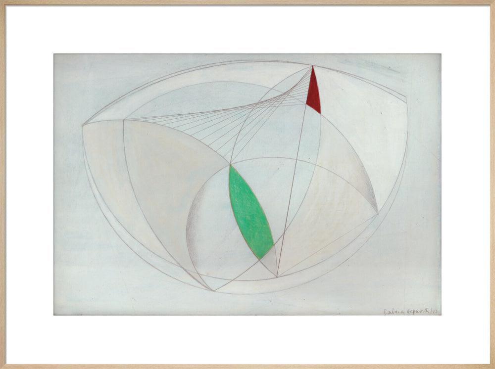 Curved Forms with Green (art print, extra large, natural)