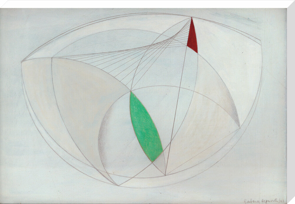 Curved Forms with Green (stretched canvas, extra large, unframed)
