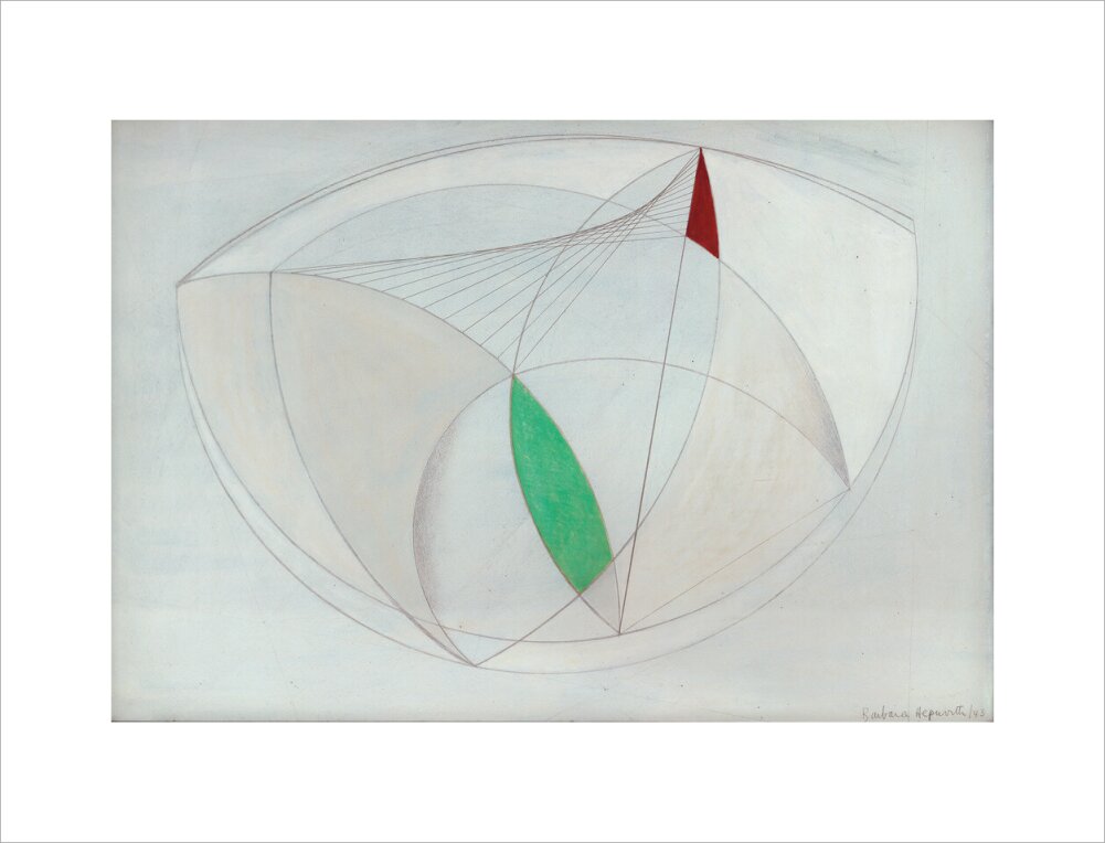 Curved Forms with Green (art print, medium, unframed)