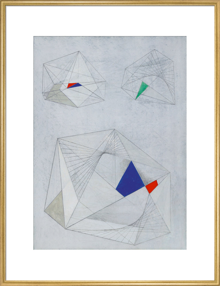 Drawing for Sculpture with Colour (art print, extra large, gold)