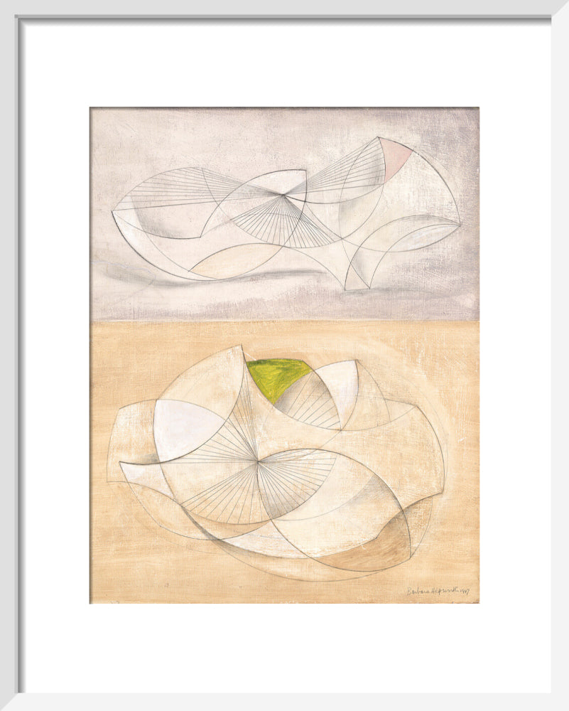 Curved forms (art print, small, white)